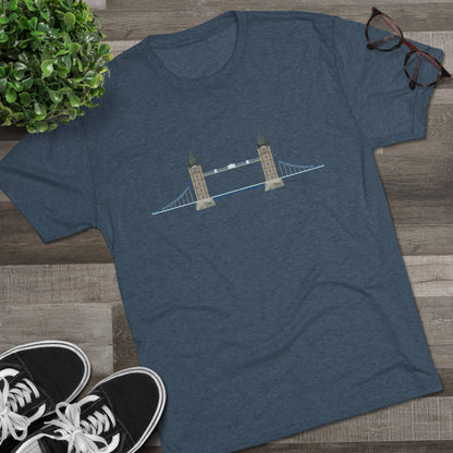 Tower Bridge - Iconic London Trendy Unisex Tri-Blend Crew Tee