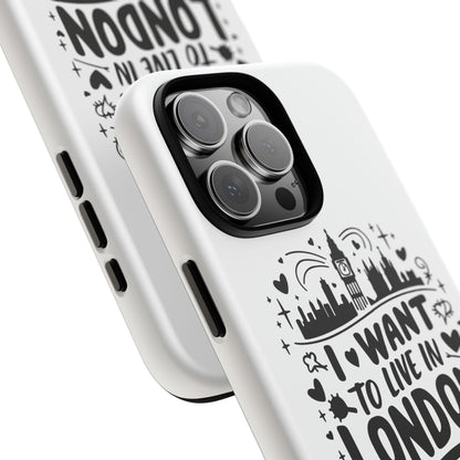 London City iPhone Case, Tough Phone Cover, Travel Gift, London Souvenir, Adventure Accessory, Wanderlust Decor