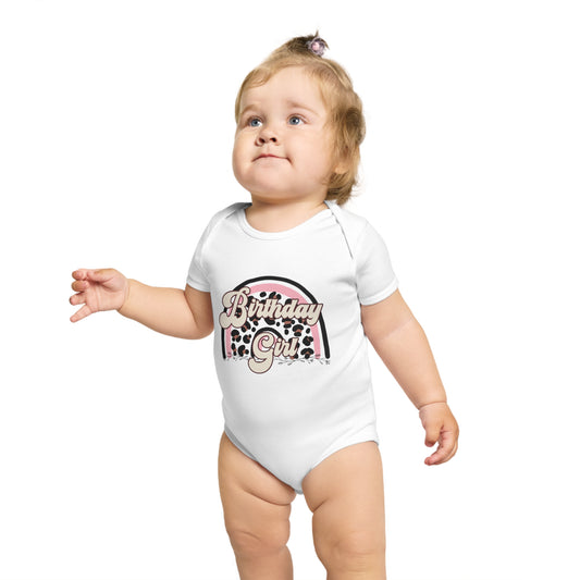 Birthday Girl Short Sleeve Baby Bodysuit - Perfect for Celebrating Little Ones