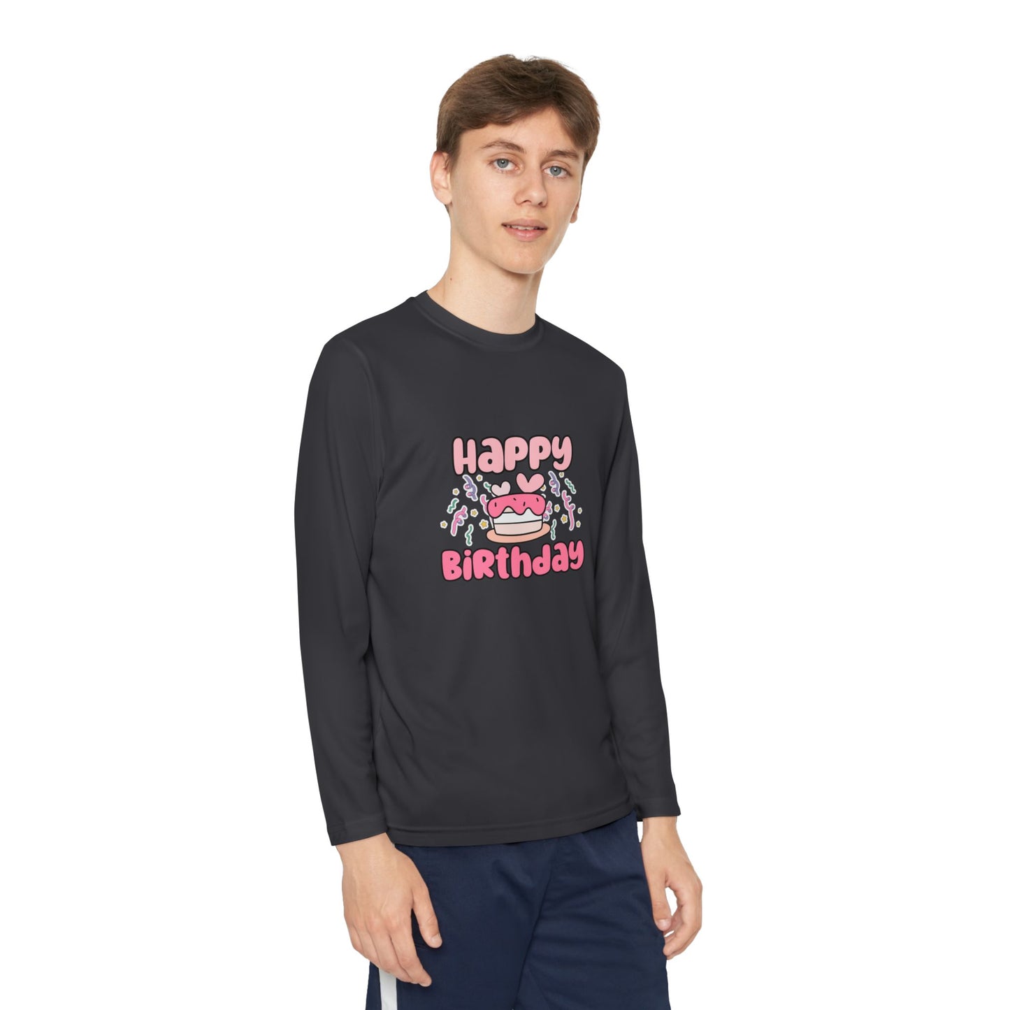 Happy Birthday Youth Long Sleeve Tee - Fun Celebration Shirt for Kids