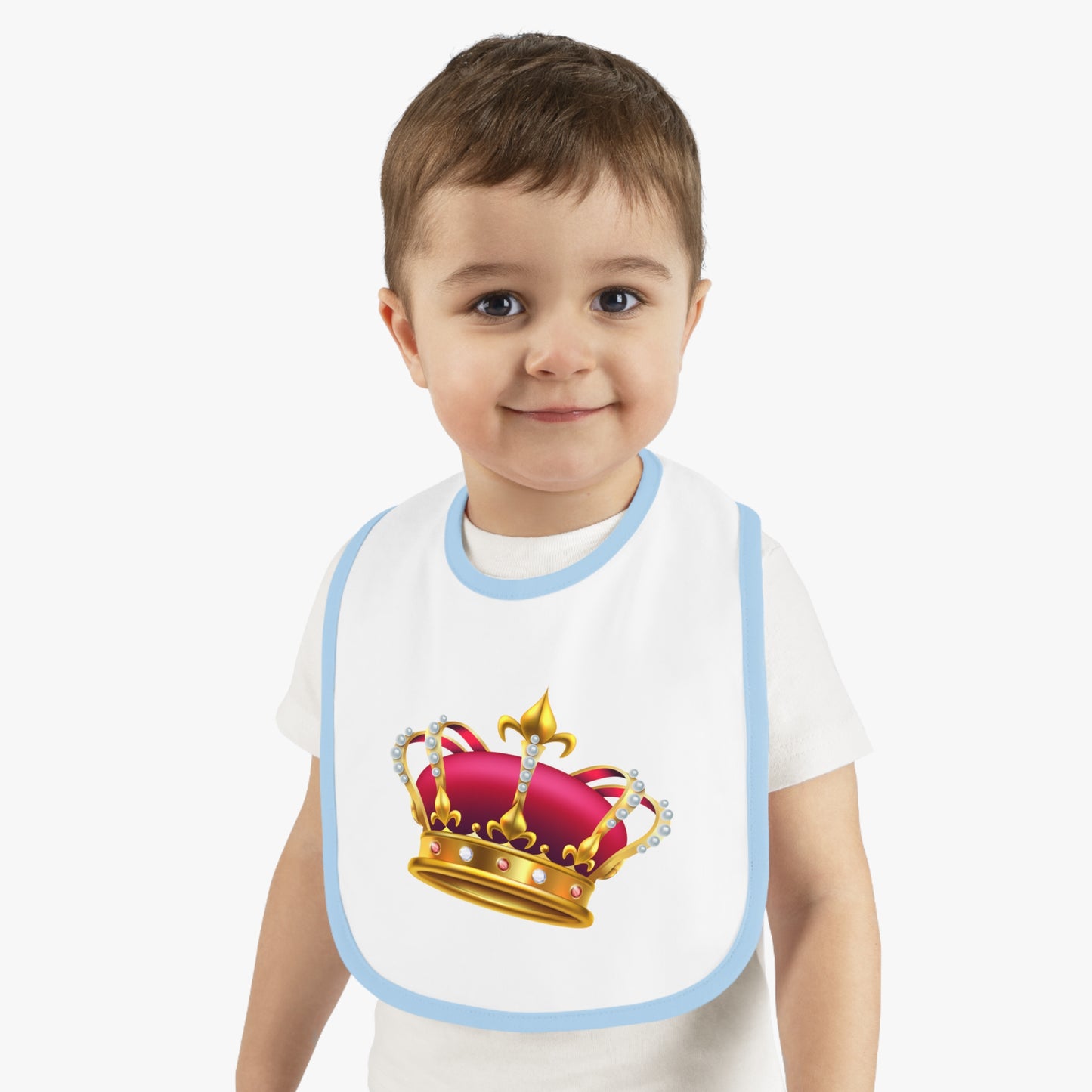 Royal Baby Bib with Crown Emoji, Baby Shower Gift, Baby Feeding Bib, Infant Accessories, Cute Bib for Toddlers, Newborn Essential