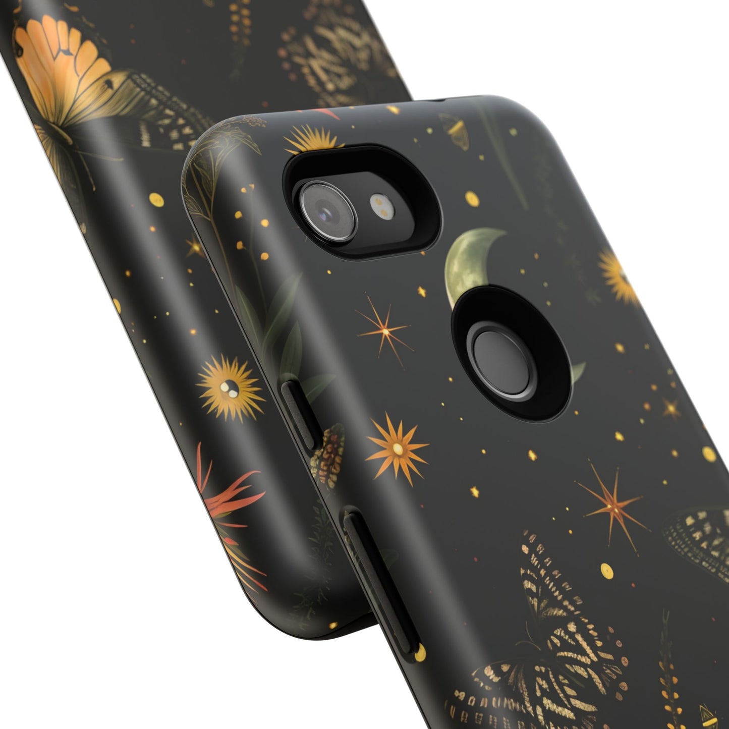 Floral Phone Case - Tough Cases with Moon and Butterflies, Bohemian Chic, Gift for Nature Lovers, Unique Tech Accessories, Stylish [...]