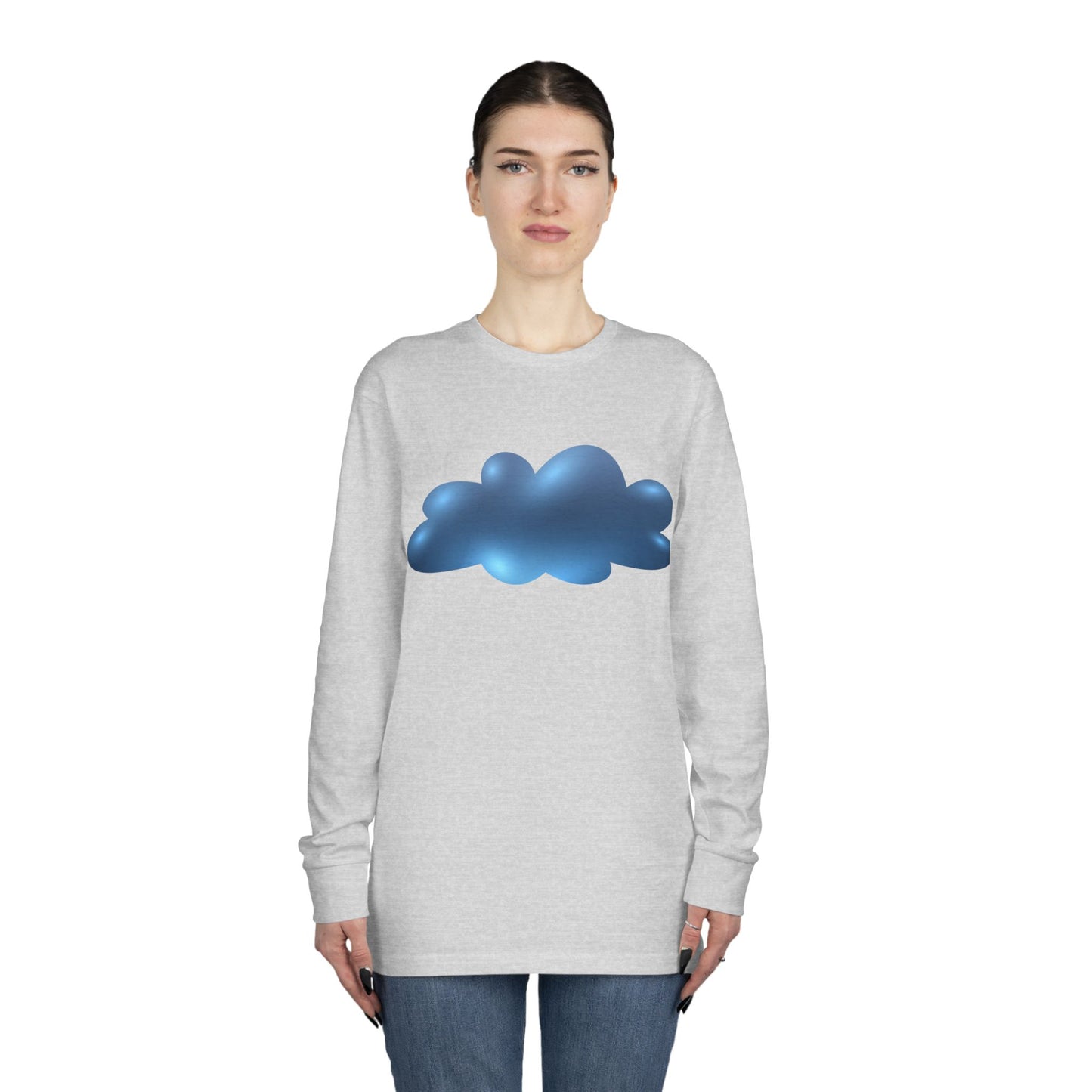 Long Sleeve Crewneck Tee - Serene Cloudscape