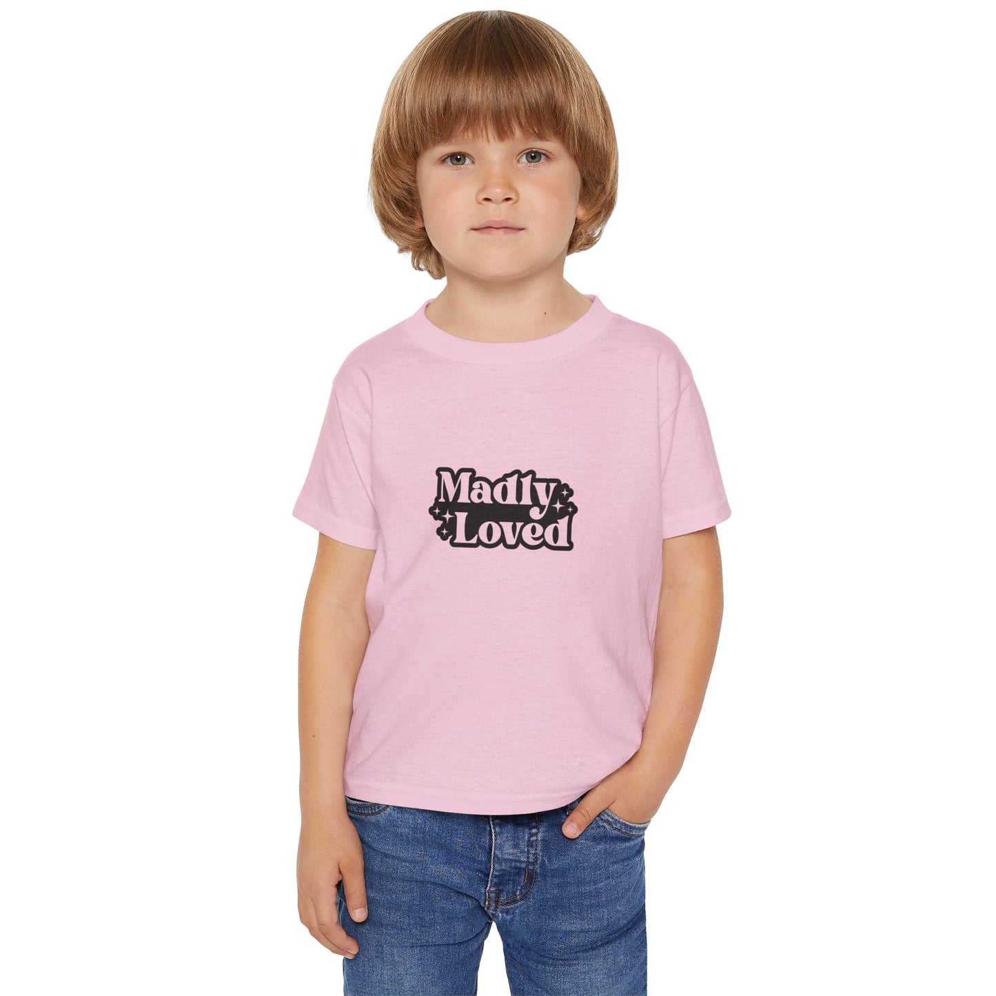 Toddler T-Shirt - Minimalist Madly Loved Sublimation Graphic - Adorable Kids Apparel for Special Moments