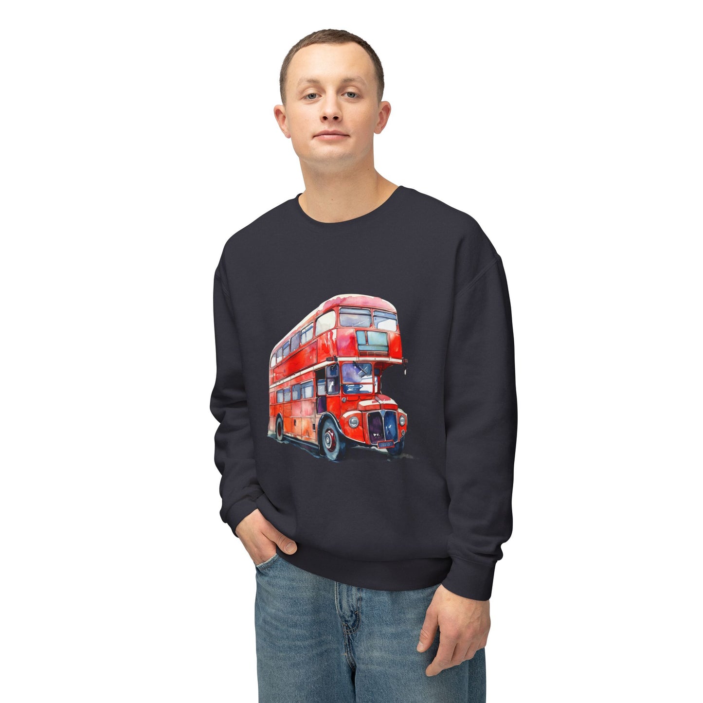 Unisex Lightweight Crewneck Sweatshirt - British English Bus