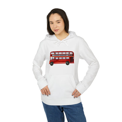 Unisex London Bus Fleece Hoodie - Cozy Streetwear for Casual Days