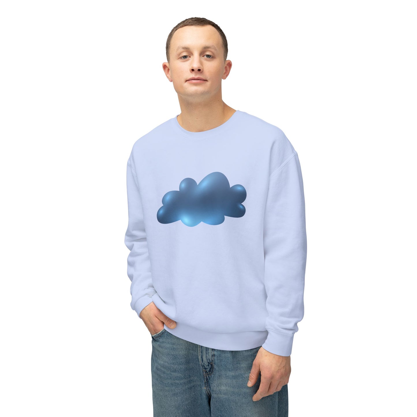 Unisex Lightweight Crewneck Sweatshirt - Serene Cloudscape - Dreamy Cloud