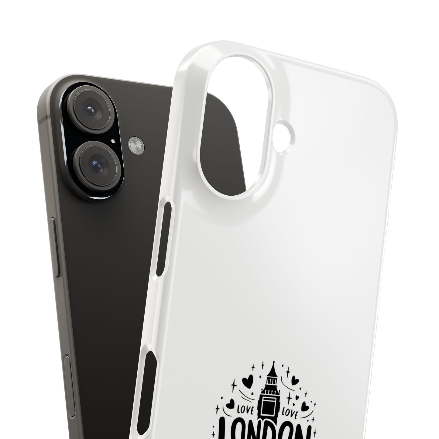 London Love Slim Phone Case - Perfect for Travelers, Gifts, London Souvenir, Minimalist Tech Accessory, Chic Cellphone Cover
