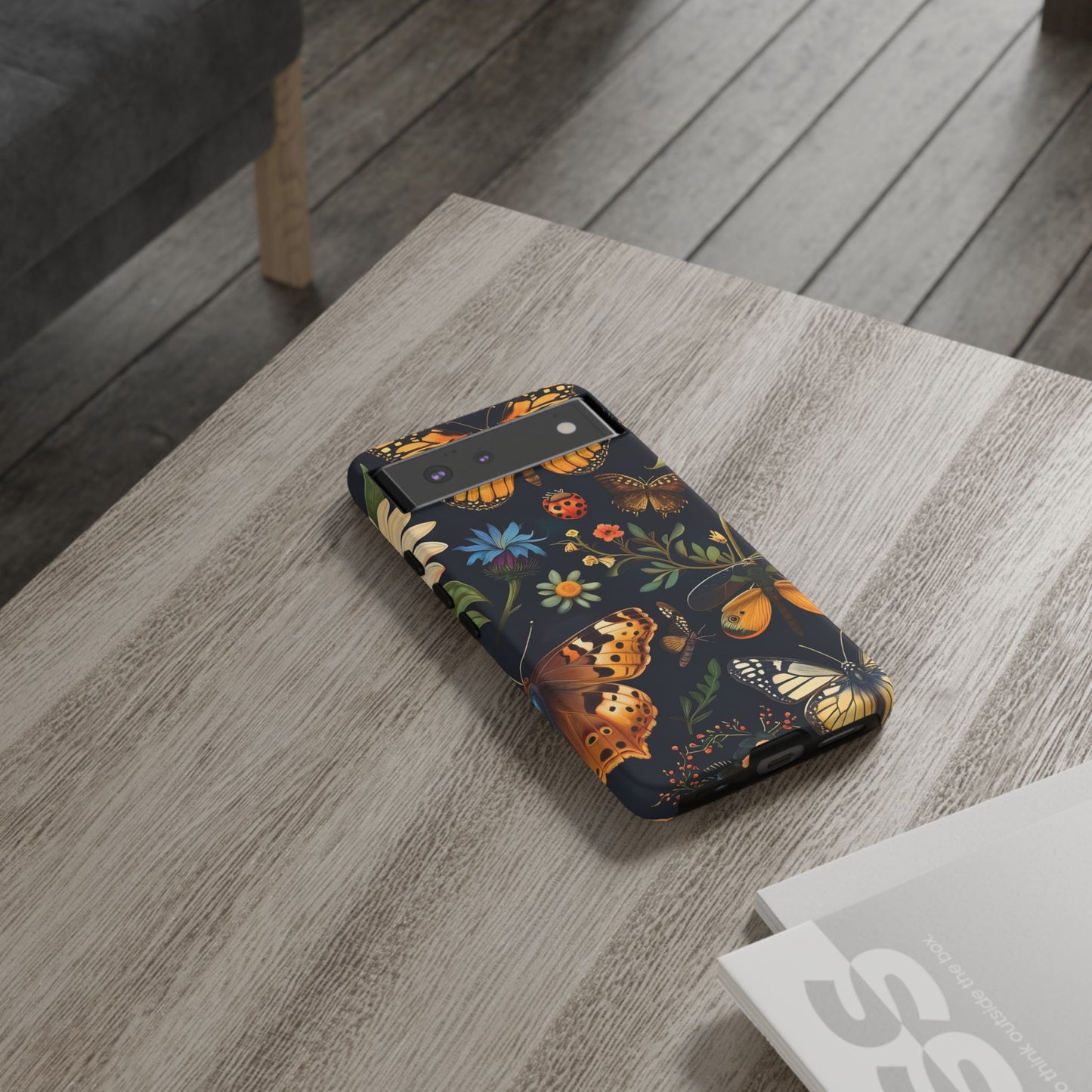 Nature-Inspired Phone Case | Floral Butterfly Design, Tough Phone Cover, Gift for Nature Lovers, Cute Butterfly Case, Home Decor