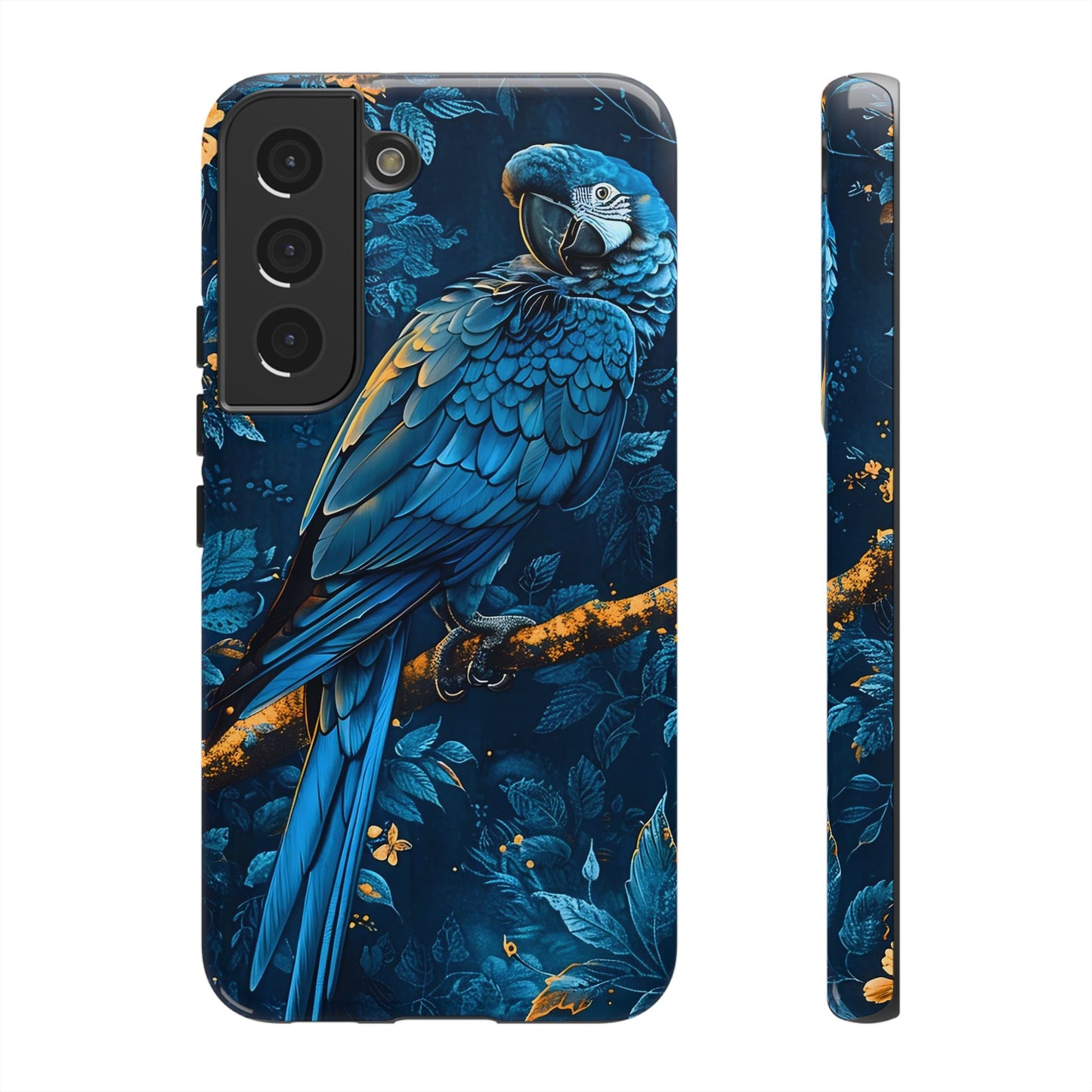 Tough Cases - Vibrant Blue Parrot Phone Case, Tropical Bird Phone Cover, Nature Lover Gift, Eco-Friendly Accessories, Unique Wildlife Decor