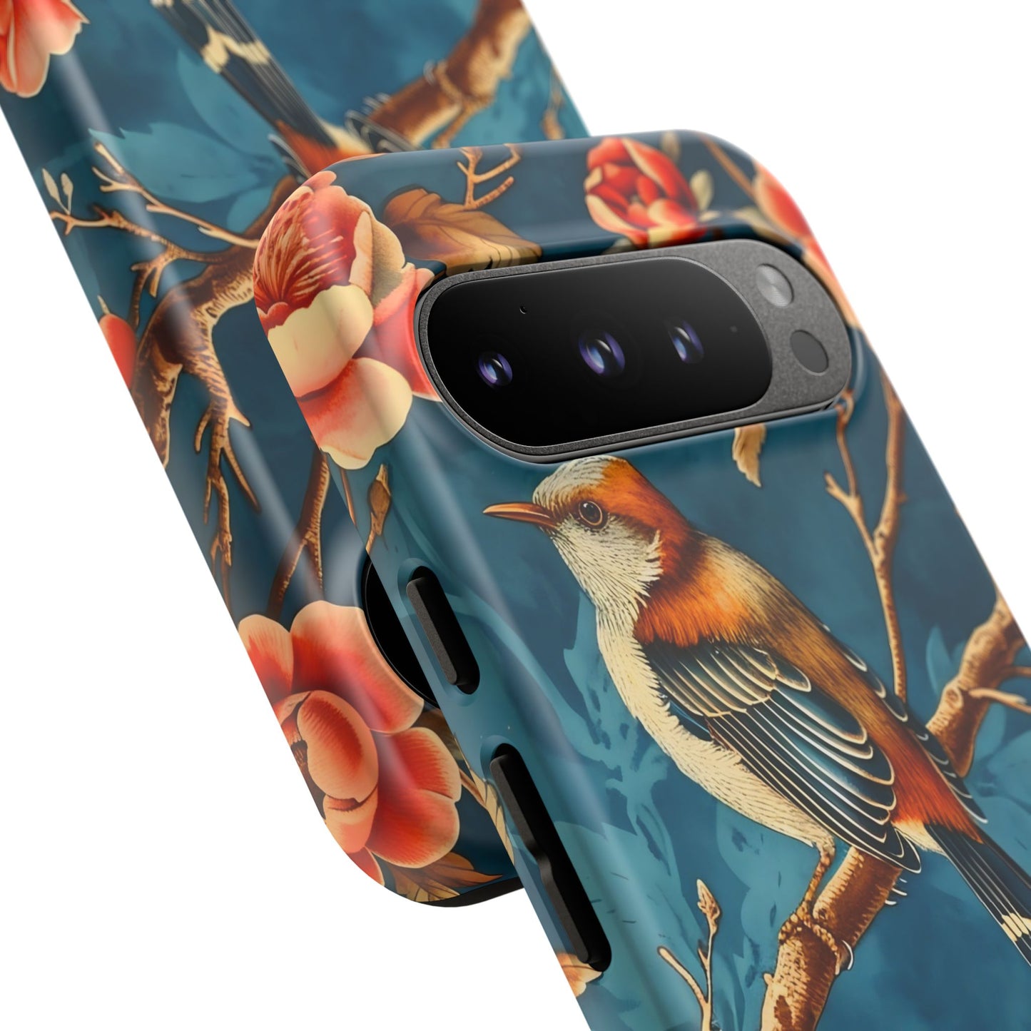 Bird & Floral Phone Case, Tough Cases for Nature Lovers, Gift for Her, Customizable Design, Vibrant Tech Accessories