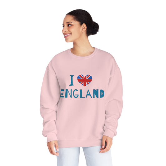Unisex NuBlend® Crewneck Sweatshirt - I Love England - Union Jack Heart Design