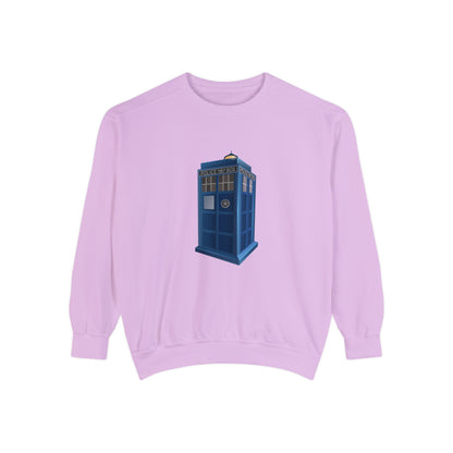 Unisex Garment-Dyed Sweatshirt Durable - British Police Public Call Box
