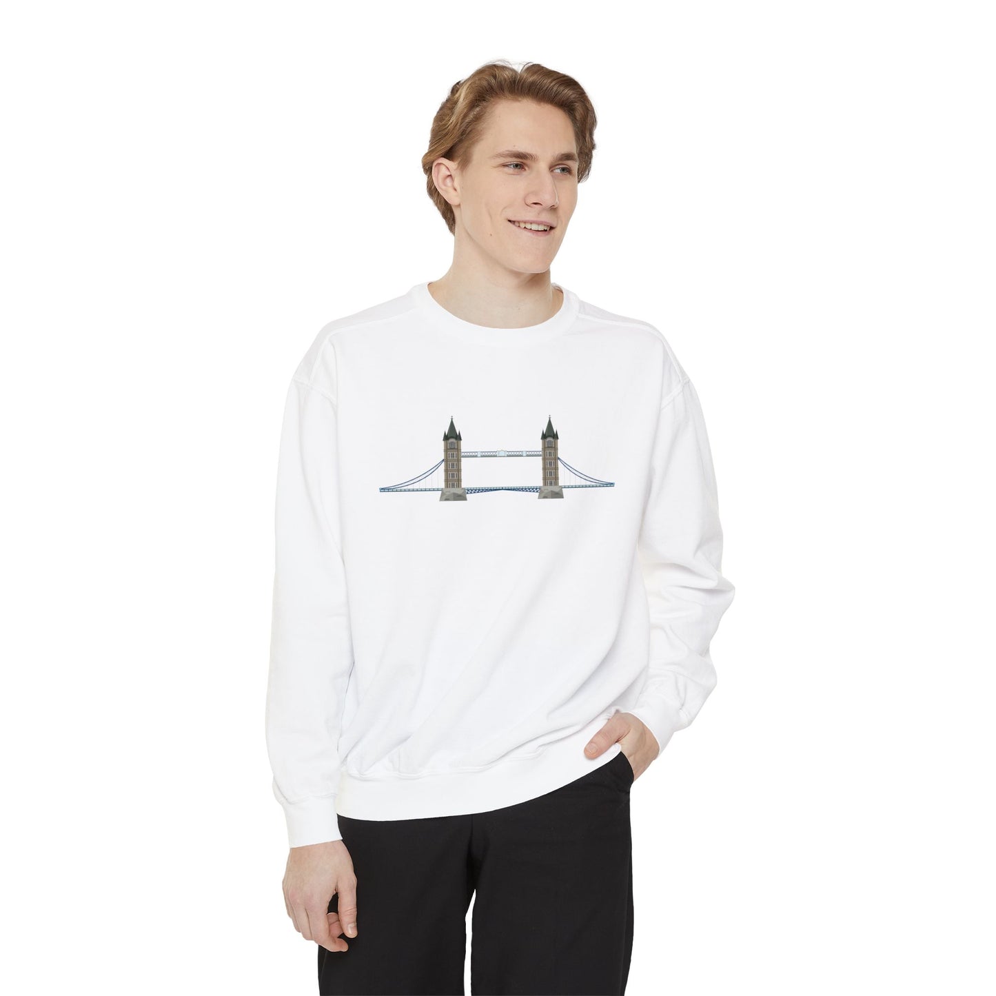 Unisex Garment-Dyed Sweatshirt Relaxed - Tower Bridge Iconic London
