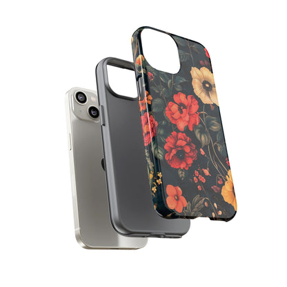 Floral Phone Case, Tough Cases, Flower Motif, Protective Cover, Gift for Her, Floral Design, Spring Accessory