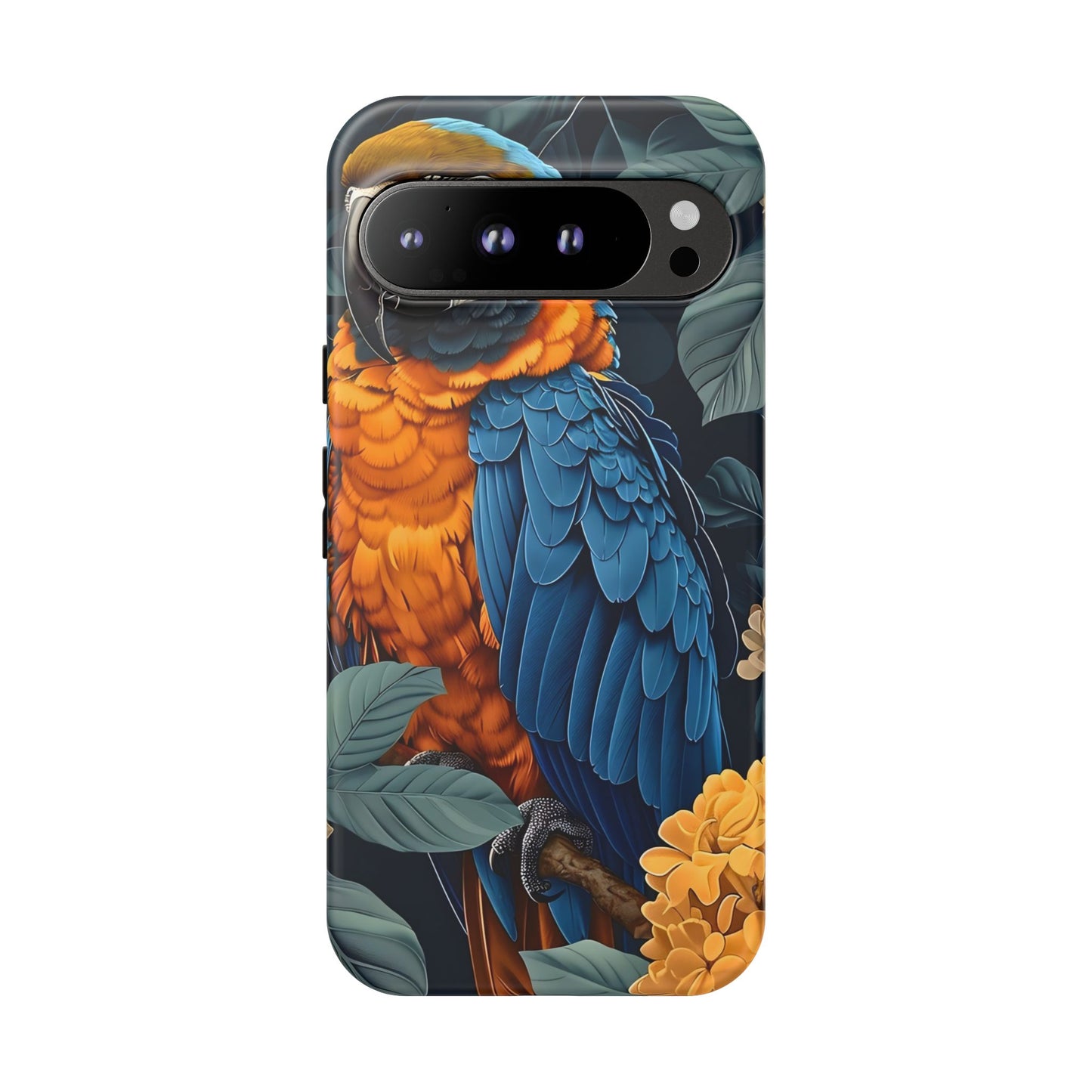 Tropical Parrot Phone Case - Tough Cases, Colorful Phone Cover, Nature Lover Gift, Floral Design, Bird Lover Accessory