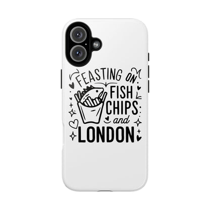 London Fish & Chips Phone Case | Fun Gift for Foodies, Travel Lovers, London Souvenir, Unique Accessories, Personalization Option
