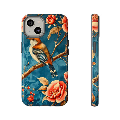 Bird & Floral Phone Case, Tough Cases for Nature Lovers, Gift for Her, Customizable Design, Vibrant Tech Accessories