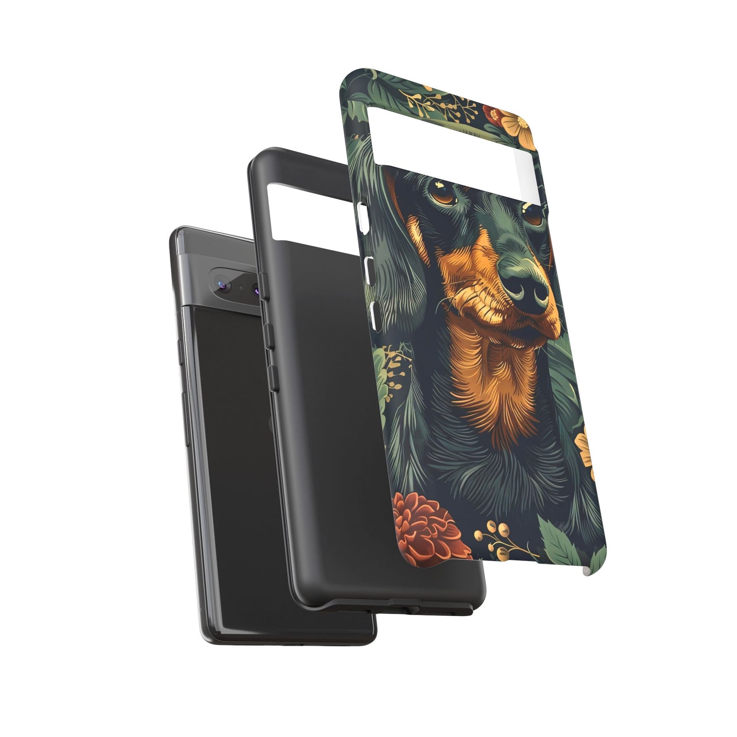 Dachshund Phone Case, Floral Pet Phone Cover, Dog Lover Gift, Tough Phone Case, Custom Dachshund Design, Unique Dog Owner Accessory