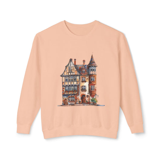 Unisex Lightweight Crewneck Sweatshirt - Charming British House - Classic Design and Warmth