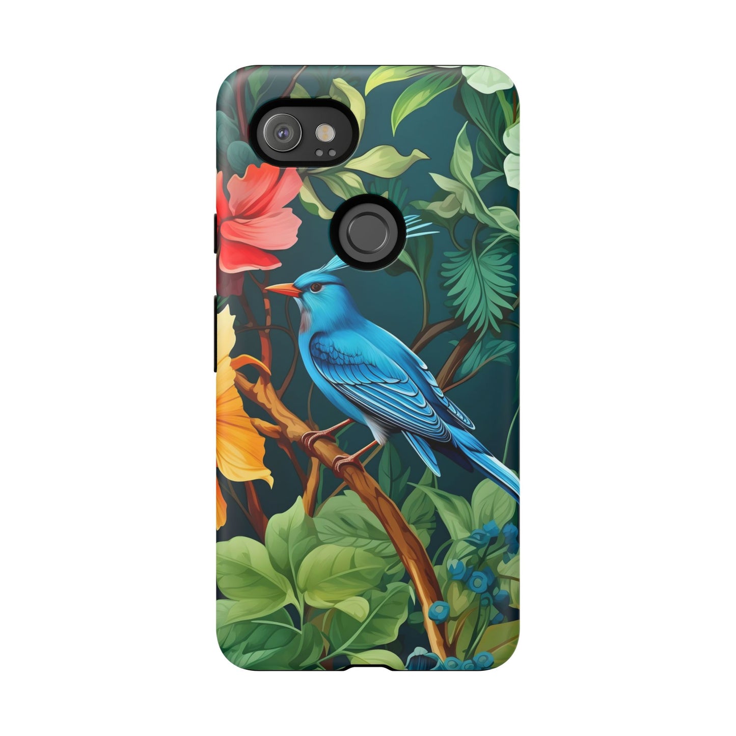 Tough Cases - Vibrant Bird Phone Case, Floral Design, Nature Lover, Unique Gift, Stylish Protection, Phone Accessories