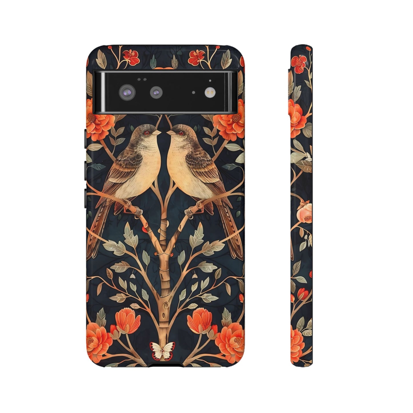 Floral Phone Case – Tough Cases with Bird Design, Unique Gift for Nature Lovers, Stylish Tech Accessory, Phone Cover, Artistic Case