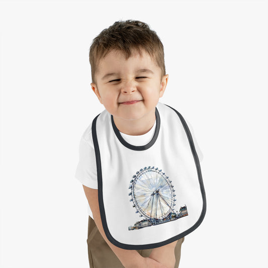 Baby Bib with London Eye Design, Cute Baby Accessory, Newborn Gift, Baby Shower Gift, Fun Feeding Bib, Toddler Fashion