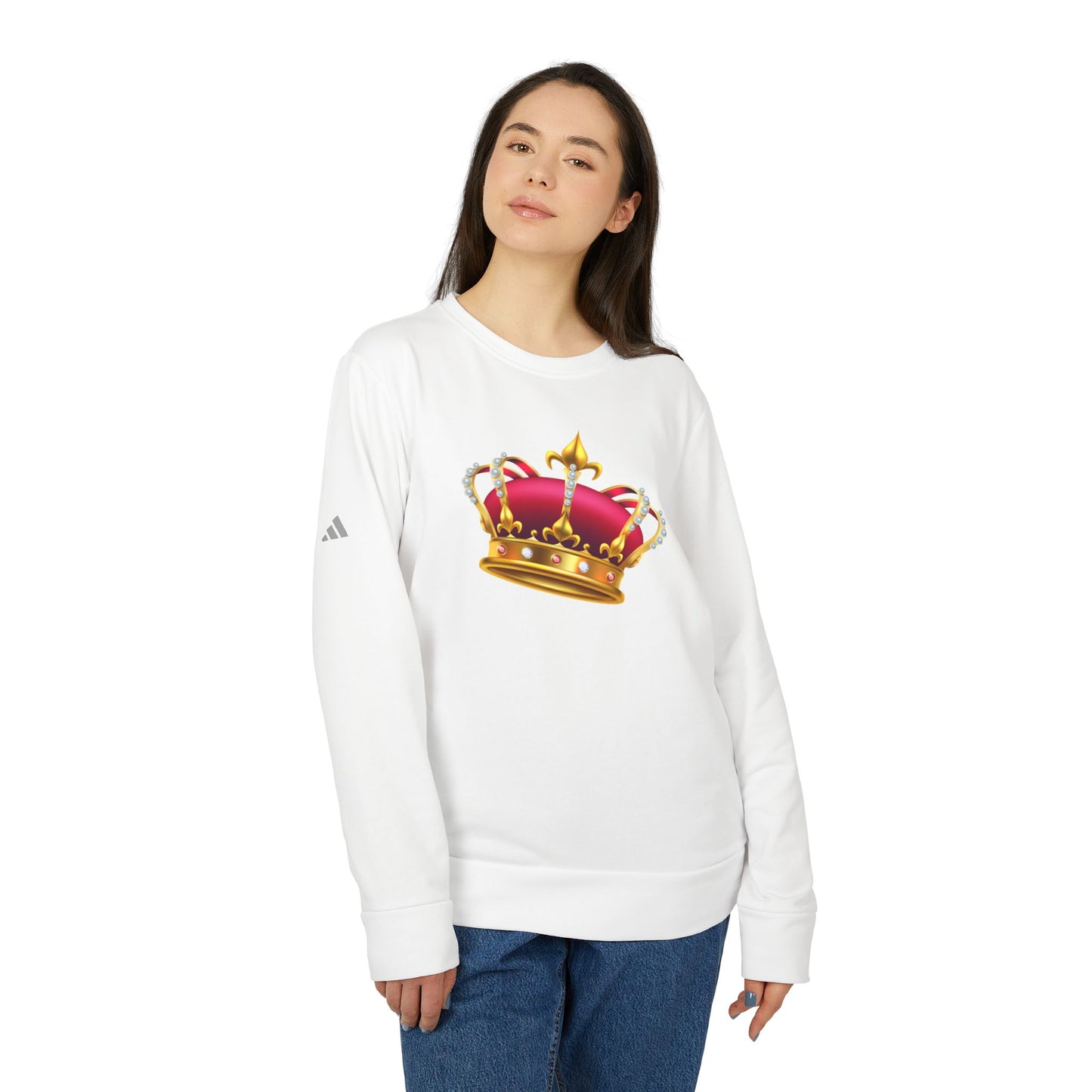 Unisex Fleece Crewneck Sweatshirt - British Royal Crown Design