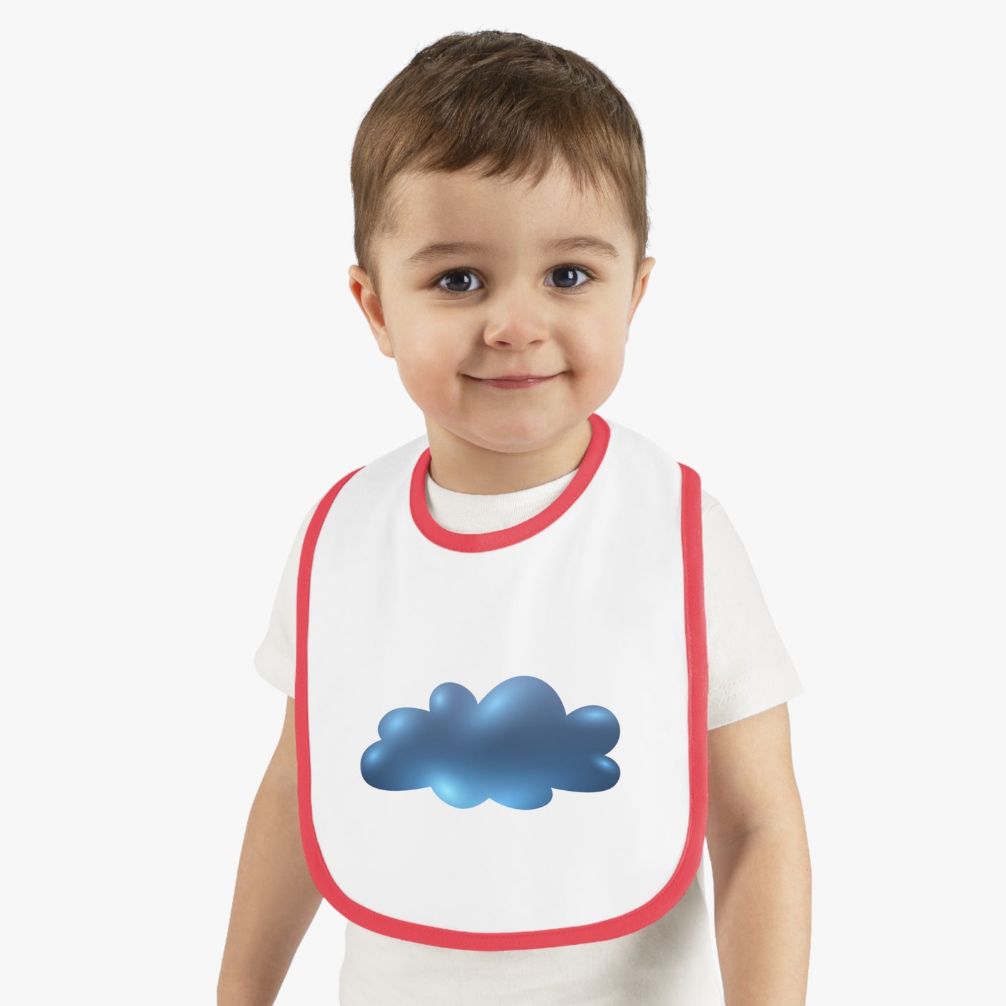 Glitter Cloud Baby Contrast Trim Jersey Bib