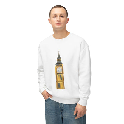 Unisex Lightweight Crewneck Sweatshirt Trendy - Iconic Big Ben Clock Tower