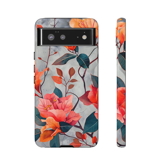 Floral Phone Case - Tough Cases, Protective Cover, Smartphone Accessories, Gift for Her, Stylish Tech Gear, Floral Designs