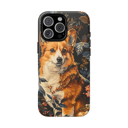 Corgi Floral Phone Case - Tough Cases for Dog Lovers, Cute Pet Accessories, Gift for Dog Owners, Floral Design, Personalized Tech Cover