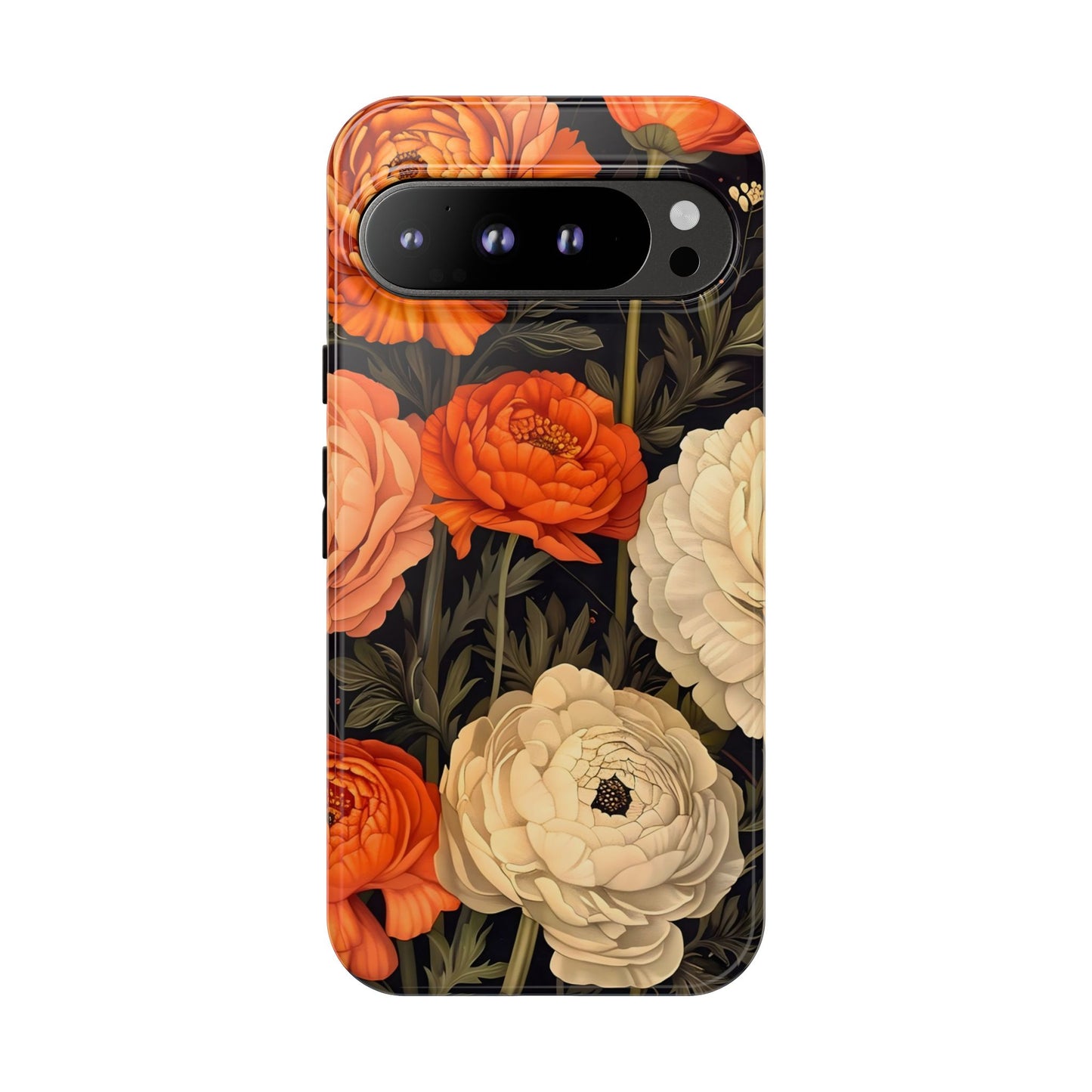 Floral Phone Case with Tough Protection, Blooming Ranunculus Design, Durable Cover, Gift for Flower Lovers, Eco-Friendly Phone Accessory