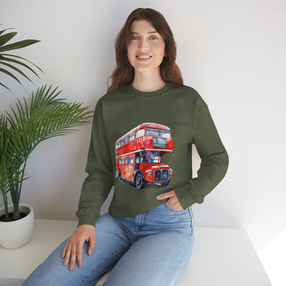 Unisex Heavy Blend™ Crewneck Sweatshirt - Iconic Journeys - London’s Red Double-Decker