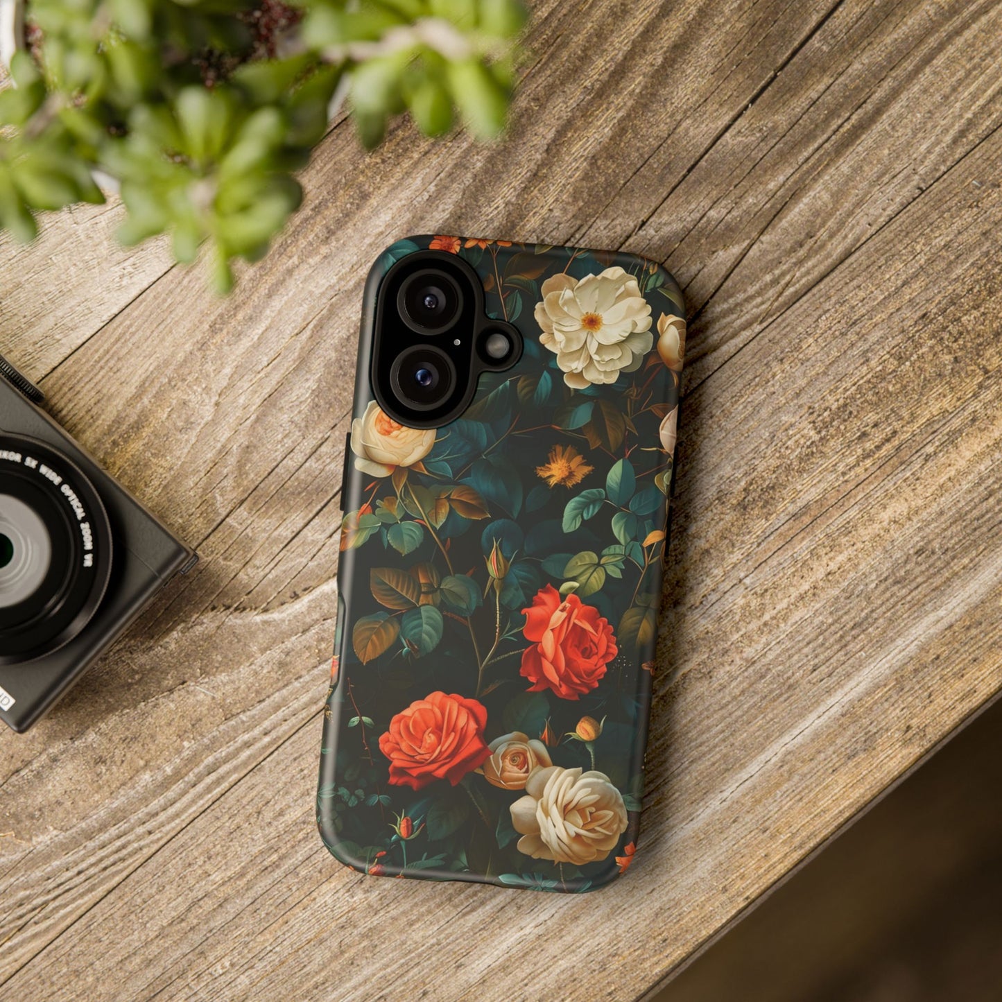 Floral iPhone Case, Tough Phone Cover, Flower Design Phone Accessory, Gift for Her, Spring Style, Floral Protection Case
