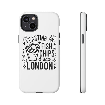 London Fish & Chips Phone Case | Fun Gift for Foodies, Travel Lovers, London Souvenir, Unique Accessories, Personalization Option