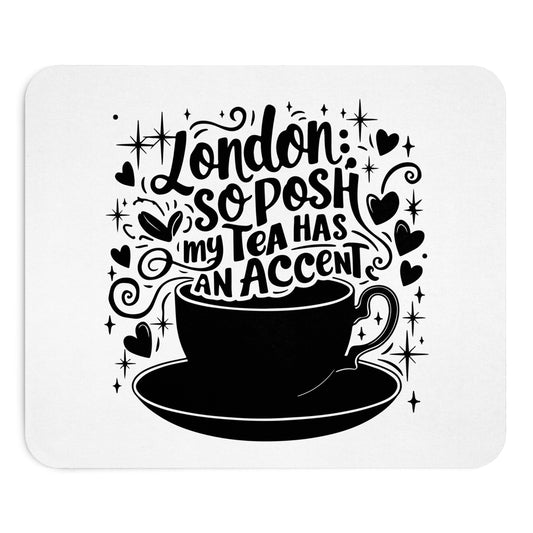 Chic London Tea Mouse Pad - Stylish Desk Accessory, Perfect Gift for Tea Lovers, Office Decor, Home Office, Work Station