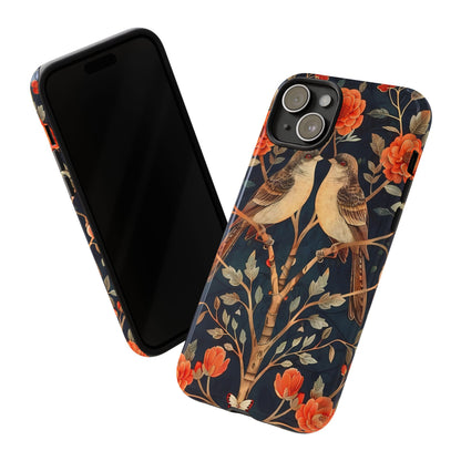 Floral Phone Case – Tough Cases with Bird Design, Unique Gift for Nature Lovers, Stylish Tech Accessory, Phone Cover, Artistic Case