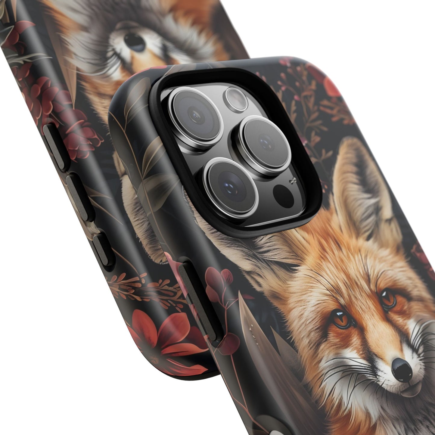 Fox Floral Phone Case, Tough Cases for Animal Lovers, Nature Themed Gift, Cute Phone Cover, Wild Fox Protector
