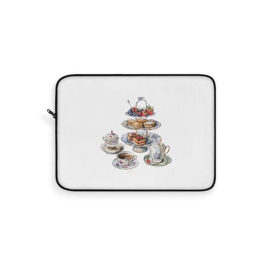 Vintage Tea Party Laptop Sleeve, Cute Sleeve for Laptops, Gift for Tea Lovers, Floral Laptop Case, Stylish Computer Sleeve