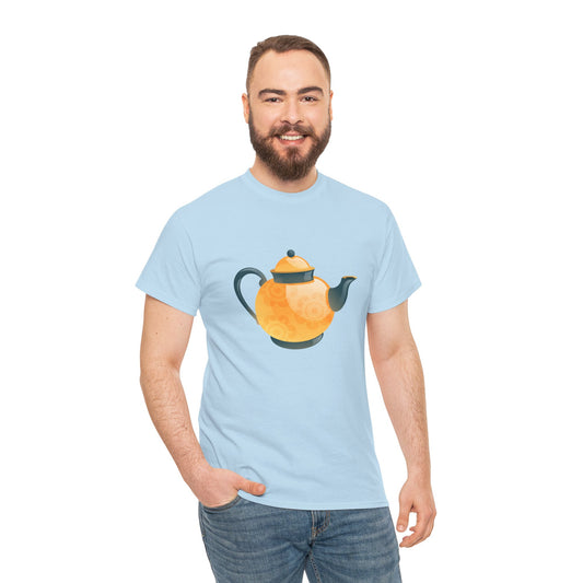 Unisex Heavy Cotton T-Shirt - Classic British Tea Kettle