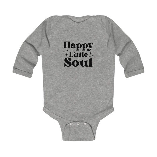 Happy Little Soul Infant Long Sleeve Bodysuit - Cute Baby Outfit for Newborns