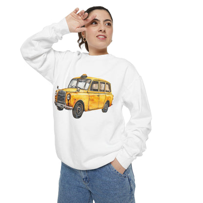Unisex Garment-Dyed Sweatshirt - Trendy British Vintage Car
