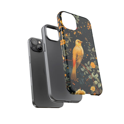 Floral Phone Case, Tough Cases with Bird Design, Nature Lover Gift, Stylish Protection, Birthday Present, Floral Phone Cover
