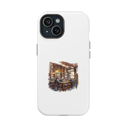 Artistic Magnetic Phone Case for Coffee Lovers, Cozy Café Vibe, Gift for Him or Her, Unique Custom Design, Holiday Present