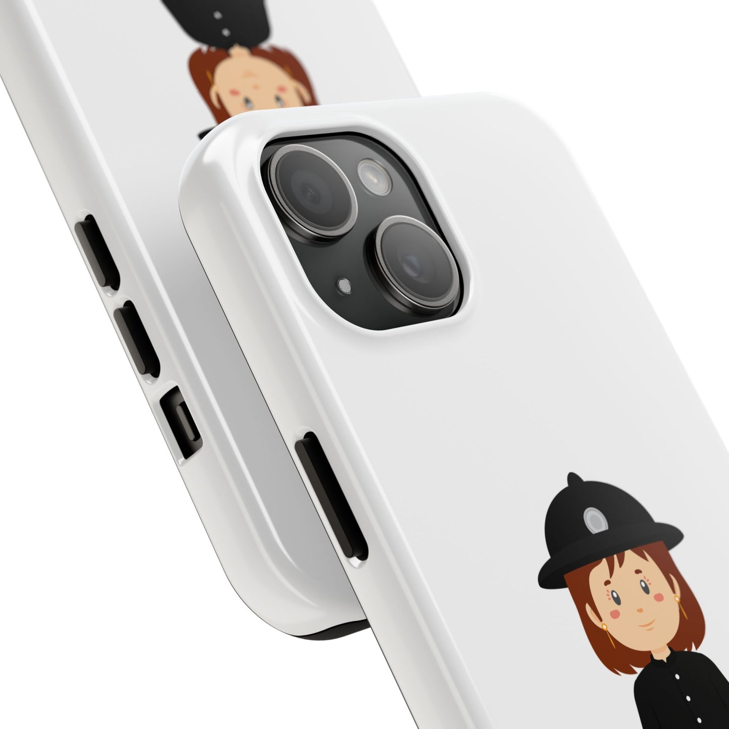 Cute Police Officer Tough Phone Case, Protective Cover, Phone Accessory, Gift for Him/Her, Fun Design for All Ages, Cartoon Case