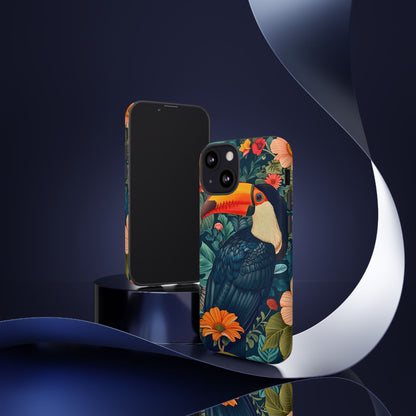 Tropical Toucan Phone Case - Cute Animal Design, Nature Lover Gift, Floral Pattern, Bird Lover Accessory, Summer Vibes