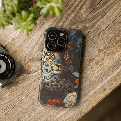 Wildlife Phone Case with Leopard Design | Tough Cases, Animal Prints, Floral Phone Cover, Gift for Nature Lovers, Unique Phone Accessories