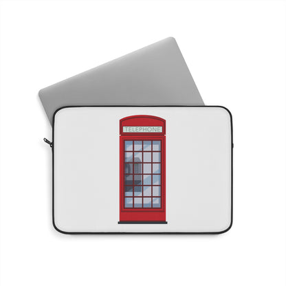 London Phone Booth Laptop Sleeve, Red Vintage Design, Perfect for Students and Travelers, Great Gift for Tech Lovers, Computer Bag