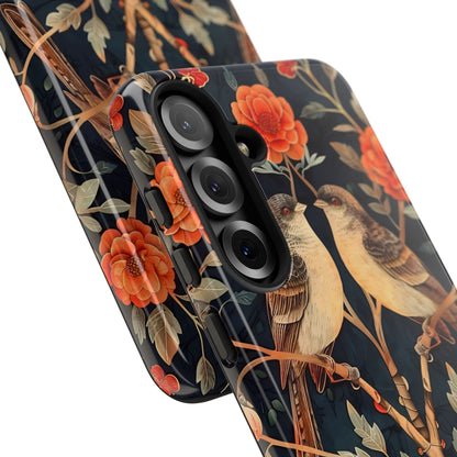 Floral Phone Case – Tough Cases with Bird Design, Unique Gift for Nature Lovers, Stylish Tech Accessory, Phone Cover, Artistic Case